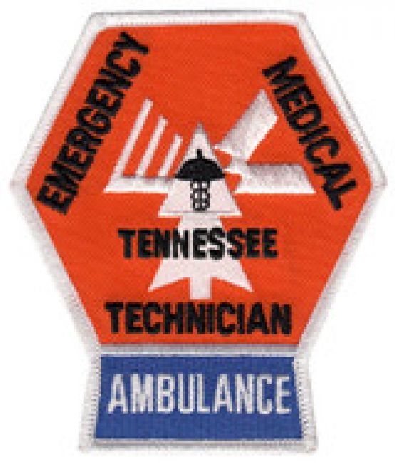 TENNESSEE EMERGENCY MEDICAL TECHNICIAN AMBULANCE SHOULDER PATCH - SEW ON.